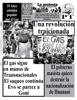 Periódico La Protesta - Boletín Especial a 10 años de la rebelión popular por el gas