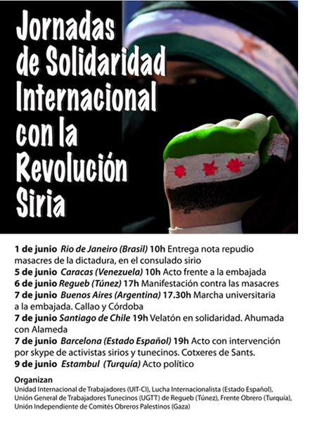 Apoyemos al pueblo rebelde de Siria en todo el mundo!!