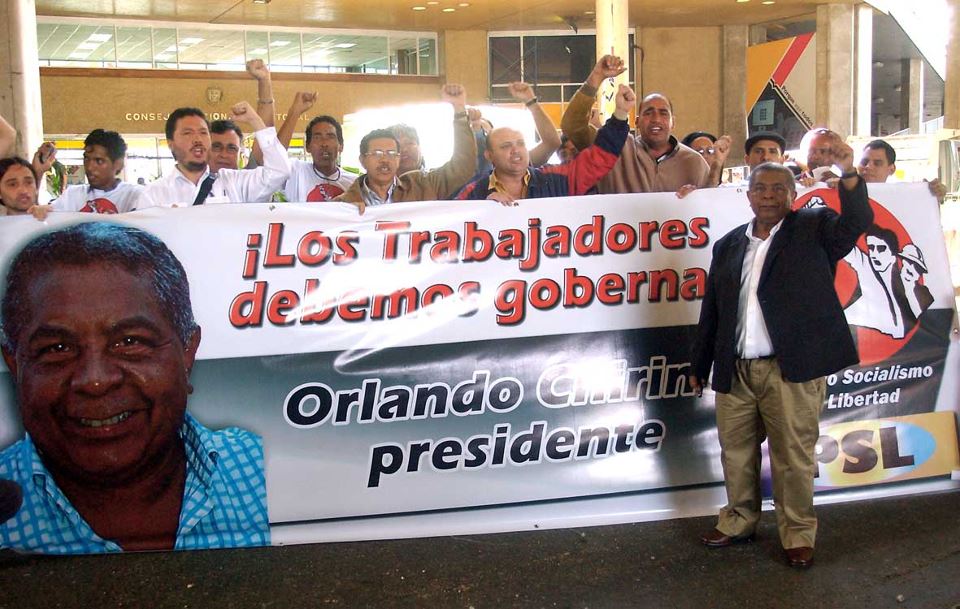 Orlando Chirino candidato a Presidente de Venezuela