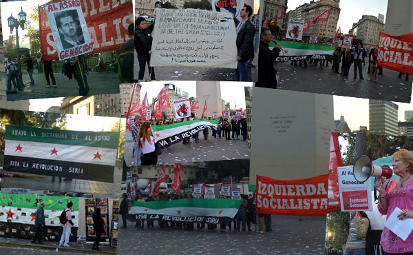 8 de mayo - Se realizaron actos en Buenos Aires y Córdoba, Argentina. En adhesión a la Jornada mundial en apoyo a la revolución siria contra el sangriento dictador Bashar Al Assad .