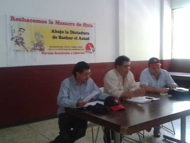 Plenario sindical se pronunció en apoyo al pueblo de Siria en Caracas, Venezuela