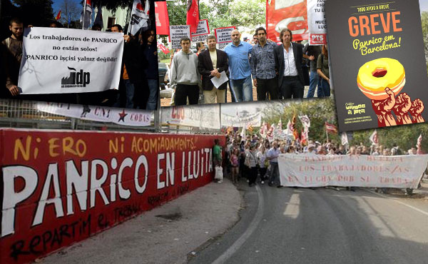 Exitosa jornada internacional en apoyo a la huelga de Panrico en Santa Perpetua, Barcelona.