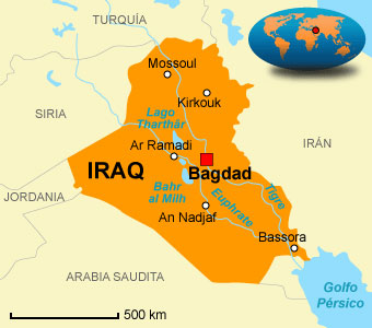 Irak: 32 millones de habitantes. Su gobierno presidido por Al Maliki es aliado de Irán y de Estados Unidos
