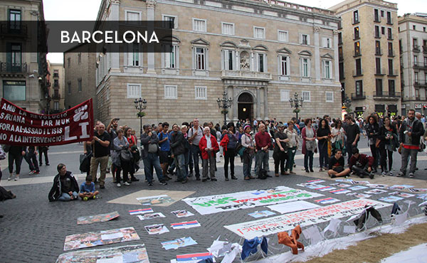 Actividad organizada en Barcelona por el Comité de Solidaridad con el Pueblo Sirio, Estado Español
