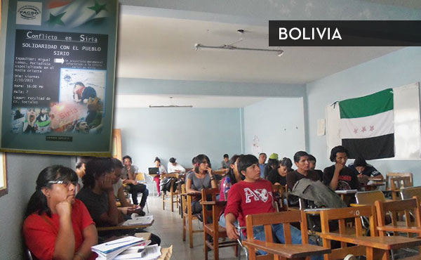 Charla a cargo de Miguel Lamas organizada por ARPT - La Protesta en la Universidad de Cochabamba, Bolivia.