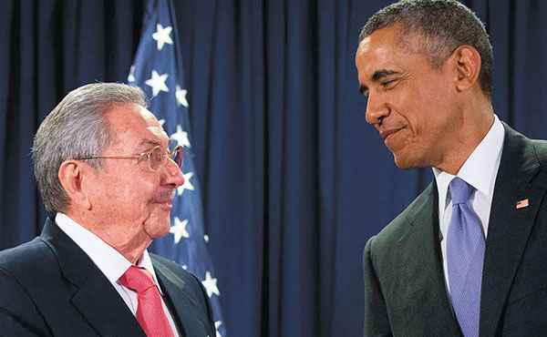 Obama con Raúl Castro