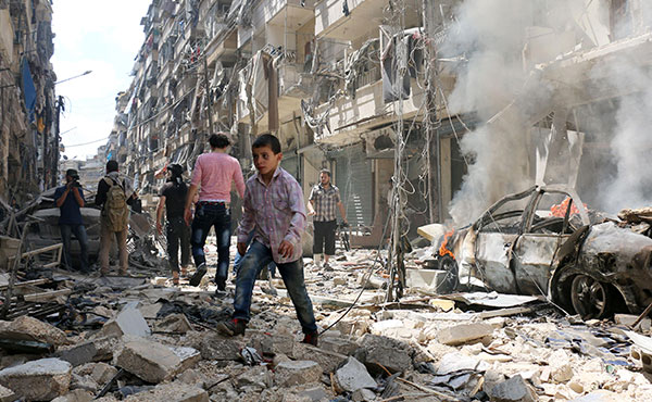 El genocida Al Assad y Rusia bombardean sistematicamente Alepo