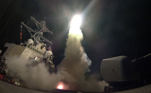 About 50 US cruise missiles were launched on military installations of the Syrian regime of al-Assad by order of Donald Trump.