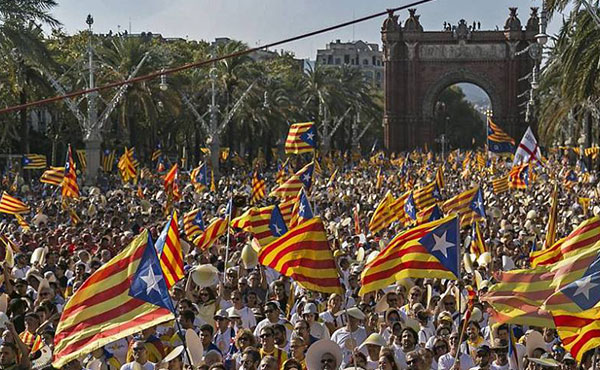 El pueblo catalán se viene manifestando masivamente por su independencia.