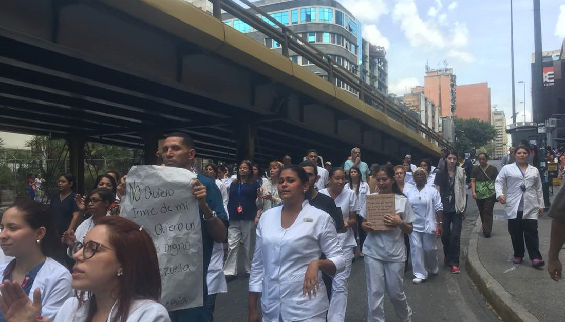 Huelga de enfermeras y enfermeros en Caracas