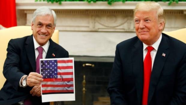Piñera junto a Donald Trump