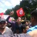 Multitudinaria movilización de trabajadores marcharon en la capital de Tunez el 1º de mayo de 2012