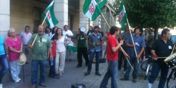 Concentración de protesta por la libertad de Diego Cañamero