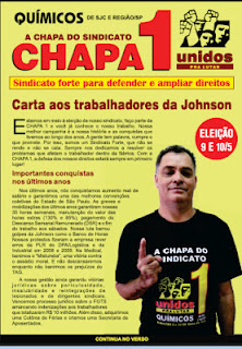 Chapa 1 quimicos, a chapa do sindicato