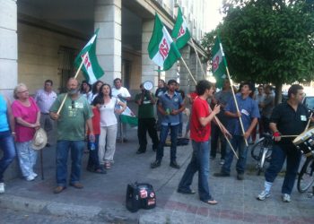 Concentración de protesta por la libertad de Diego Cañamero