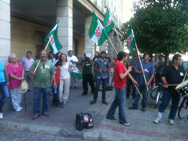 Concentración de protesta por la libertad de Diego Cañamero
