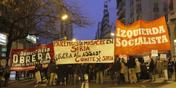 Argentina: Marcha estudiantil y de la izquierda en apoyo al pueblo Sirio
