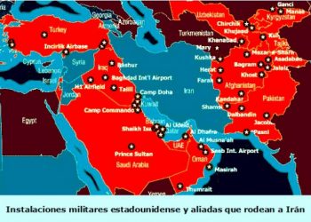 Bases militares de EEUU y sus aliados alrededor de Iran