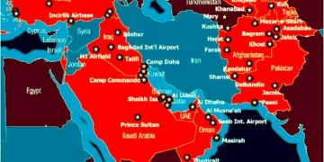 Bases militares de EEUU y sus aliados alrededor de Iran