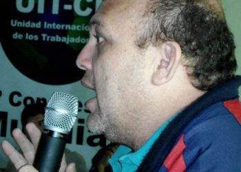 José Bodas - Secretario General de la Federación Unitaria de Trabajadores Petroleros de Venezuela saluda al IV Congreso mundial de la UIT-CI