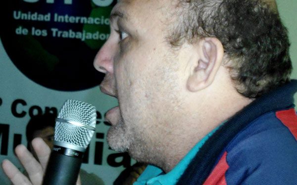 José Bodas - Secretario General de la Federación Unitaria de Trabajadores Petroleros de Venezuela saluda al IV Congreso mundial de la UIT-CI