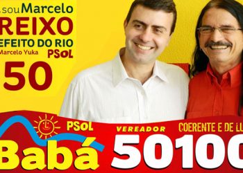 Brasil: Afiche de campaña de Marcelo Freixo y Babá del PSOL