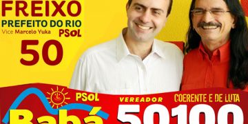 Brasil: Afiche de campaña de Marcelo Freixo y Babá del PSOL