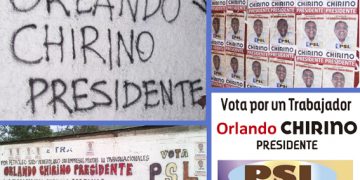 Imágenes de la campaña callejera de Orlando Chirino y el PSL
