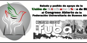 Mensaje y pedido de apoyo de la Unión de Estudiantes Libres de Siria al Congreso Abierto de la Federación Universitaria de Buenos Aires