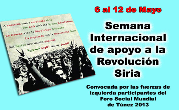 Las fuerzas de izquierda participantes del FSM convocan en todo el mund0 a movilizarse en apoyo a la Revolución Siria