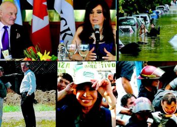 Cristina con el Presidente de la Barrick Gold, Peter Munk; Néstor Kirchner con Lázaro Báez; La presidenta con la gorrita de la Verde de Pedraza; El gobierno fue corresponsable de la masacre de Once y no hizo las obras que hubieran evitado las muertes por las inundaciones