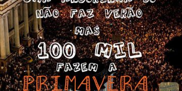 "Una golondrina no hace verano.... pero 100.000 hacen una primavera" imágen de las movilizaciones en Rio de Janeiro, Brasil