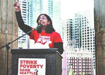 La nueva concejala Kshama Sawant.