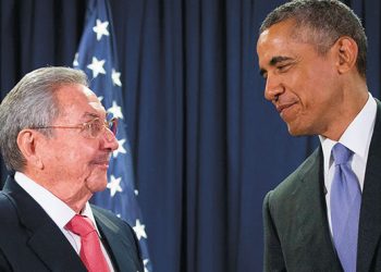 Obama con Raúl Castro
