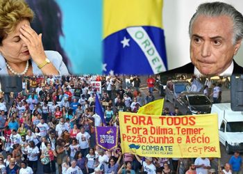 Movilización por “Fuera Todos” donde participó nuestro partido hermano de Brasil (CST)