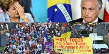 Movilización por “Fuera Todos” donde participó nuestro partido hermano de Brasil (CST)