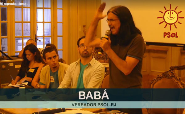 El Concejal de Río de Janeiro por el PSOL, Babá, realizó una plenaria de su mandato frente unas 150 personas el pasado 6/5/2016.
