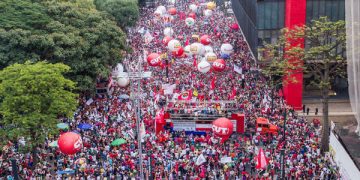 vista de la concentracion en sao pablo