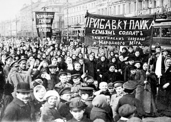 Las mujeres dando comienzo a la revolución de febrero