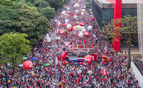 vista de la concentracion en sao pablo
