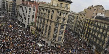 movilización independentista y huelga general en Barcelona
