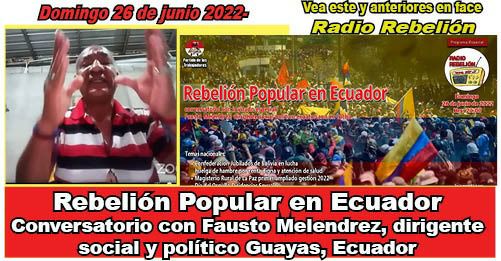 Ecuador: conversatorio con Fausto Melendrez dirigente social político ecuatoriano en lucha