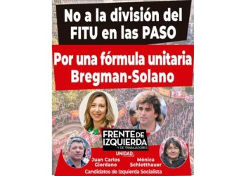 No a la división del FIT-U en las PASO. Por una fórmula unitaria