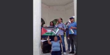 Colombia: Lectura de la declaración de la UIT-CI por Palestina en Santa Marta