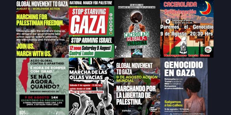 Marcha Mundial por Gaza el 9 de agosto. ¡A las calles contra el genocidio!