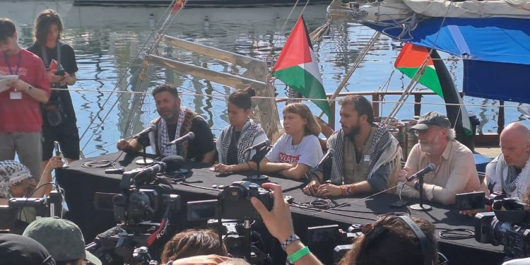 Barcelona: Antes de la partida de la flotilla a Gaza