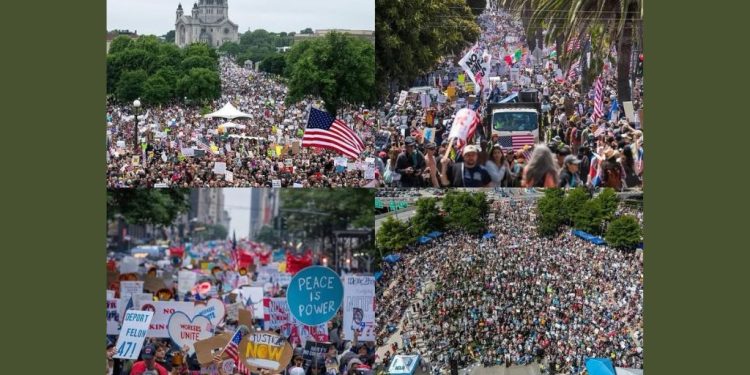 Estados Unidos: Nueva multitudinaria protesta “No Kings” muestra el repudio a la política de Trump