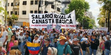 Venezuela: Multitudinaria marcha en Caracas en el marco de la jornada nacional de lucha por salario