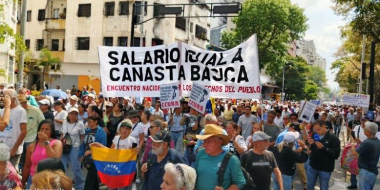 Venezuela: Multitudinaria marcha en Caracas en el marco de la jornada nacional de lucha por salario