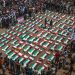 Masivo funeral en Palestina despidió a 112 palestinos hallados en los escombros